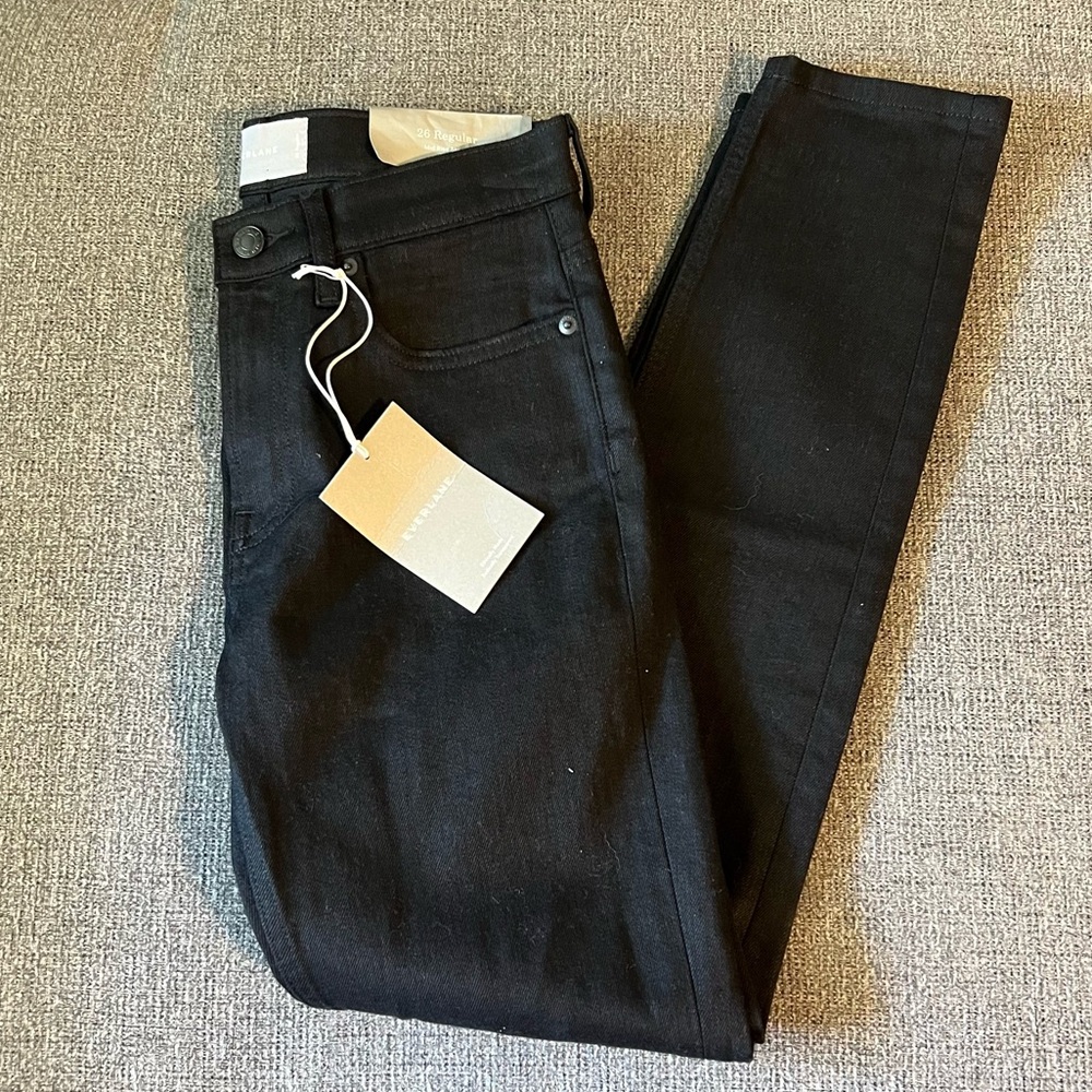 Everlane Women’s The Mid-Rise Jean 26 Black Stretch Cotton